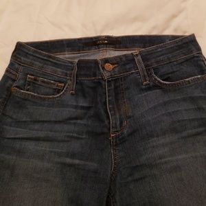 Joe's skinny Jean's, hits me at ankle and I'm 5'7